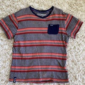 LRG Lifted Research Group boys XL short sleeve v neck geometric striped T- Shirt
